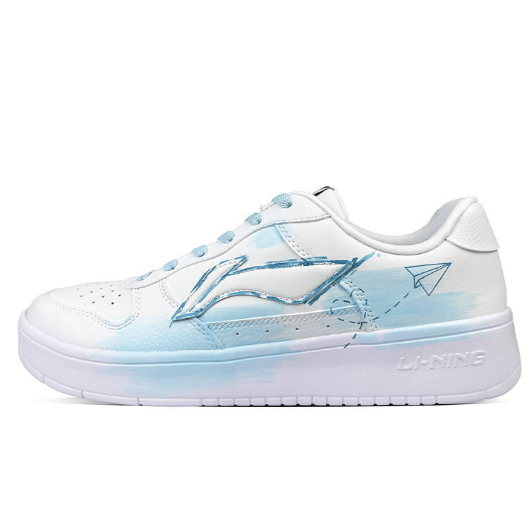 Li-Ning Li Ning Floating Boat Slip Resistant Cushioning Abrasion Resistant Low top Skateboard Shoes Men's Blue White