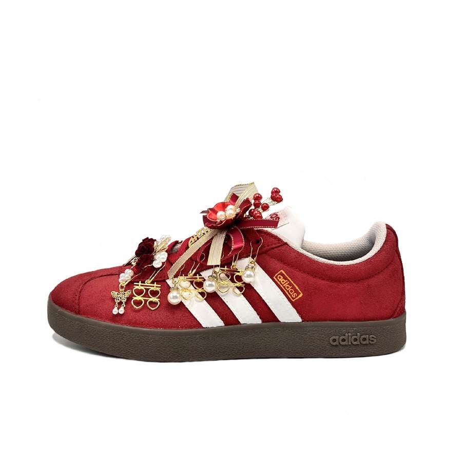 Adidas Adidas VL COURT 2.0 Abrasion Resistant Abrasion Resistant Low top Skateboard Shoes Unisex White Red