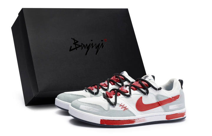 Nike Nike SB Alleyoop 811 Manufacturing Low top Skateboard Shoes Men's White Gray Red