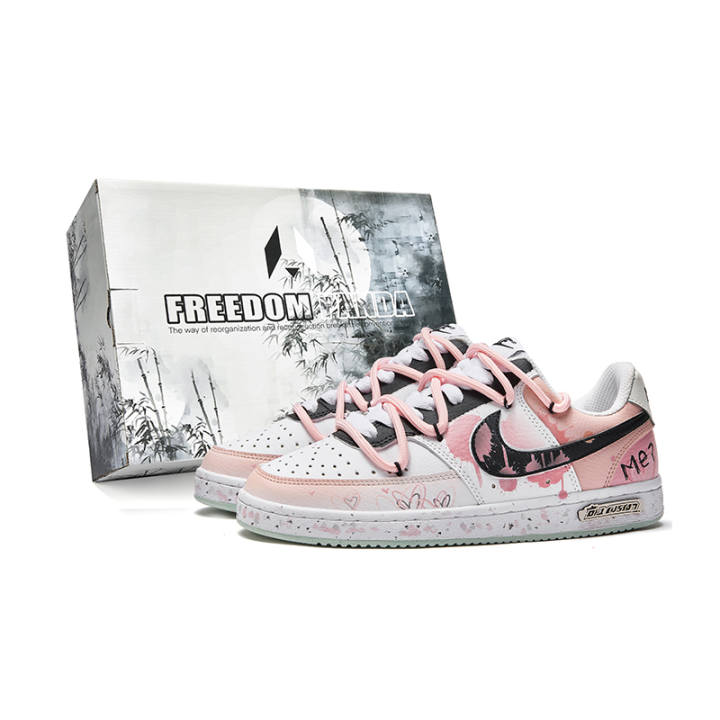 Nike Nike Court Vision 1 Freedom Panda, Box, Heart Flutter Slip Resistant Abrasion Resistant Low top Skateboard Shoes Men's