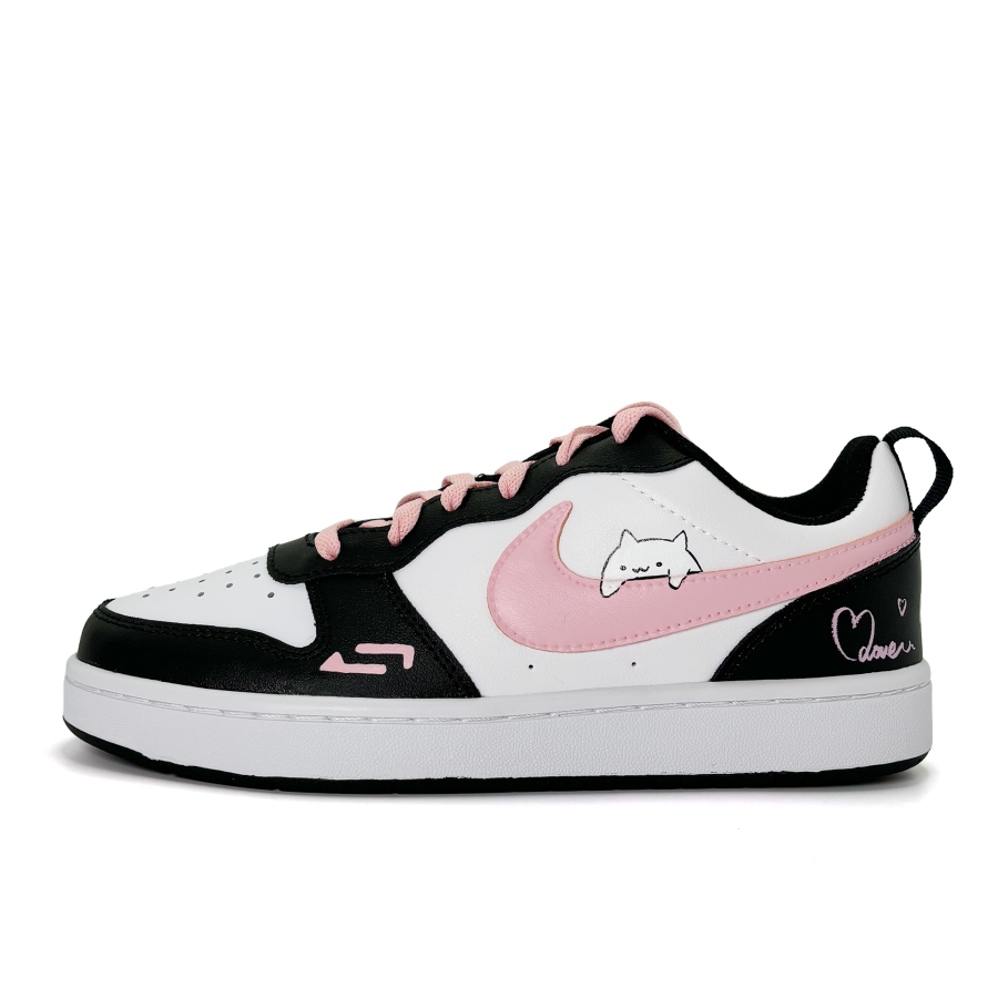 Nike Nike Court Borough 2 Slip Resistant, Abrasion Resistant, Lightweight Low top Skateboard Shoes GS Black Pink White