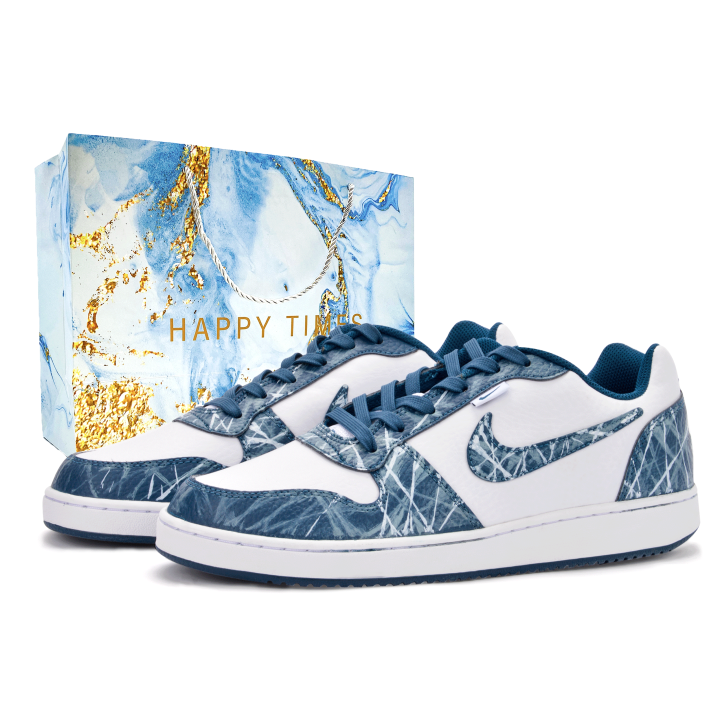 Nike Nike EBERNON Abrasion Resistant Lightweight Low top Skateboard Shoes Men's Blue White