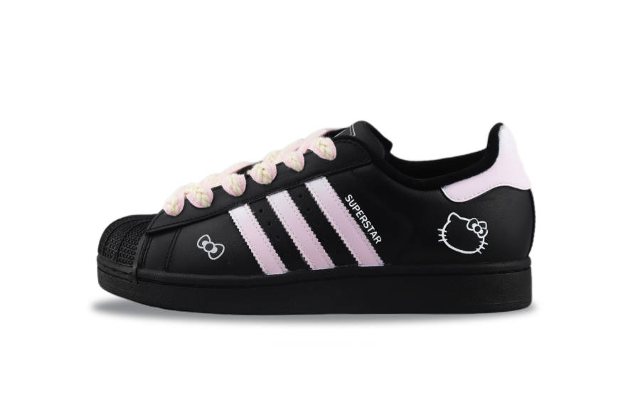 Adidas Originals Superstar 2 Abrasion Resistant Low top Skateboard Shoes Unisex Black Pink