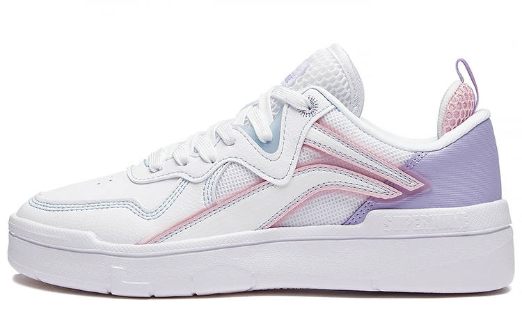Li-Ning LiNing Lite Slip Resistant, Abrasion Resistant, Lightweight Low Top Skateboard Shoes Women's White Pink Purple
