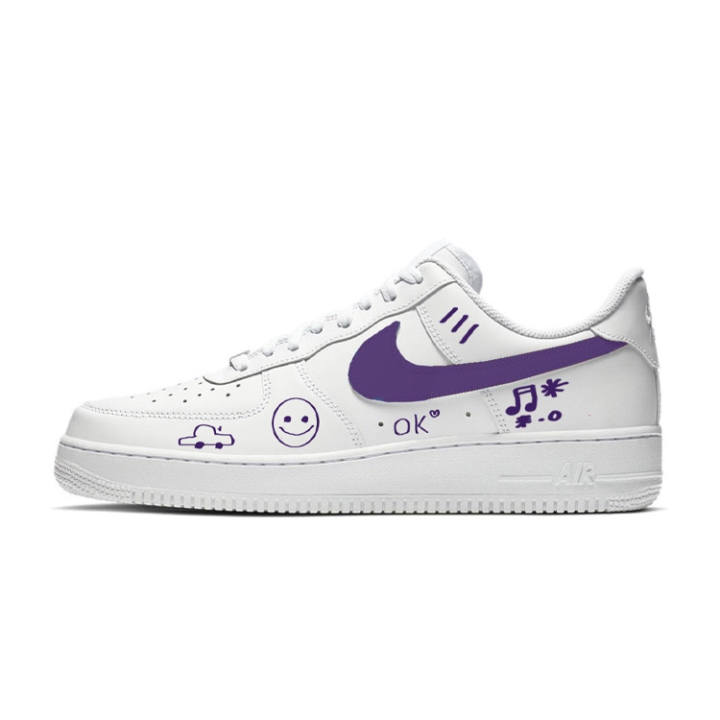 Nike Nike Air Force 1 OK Low top Skateboard Shoes Women's White Purple
