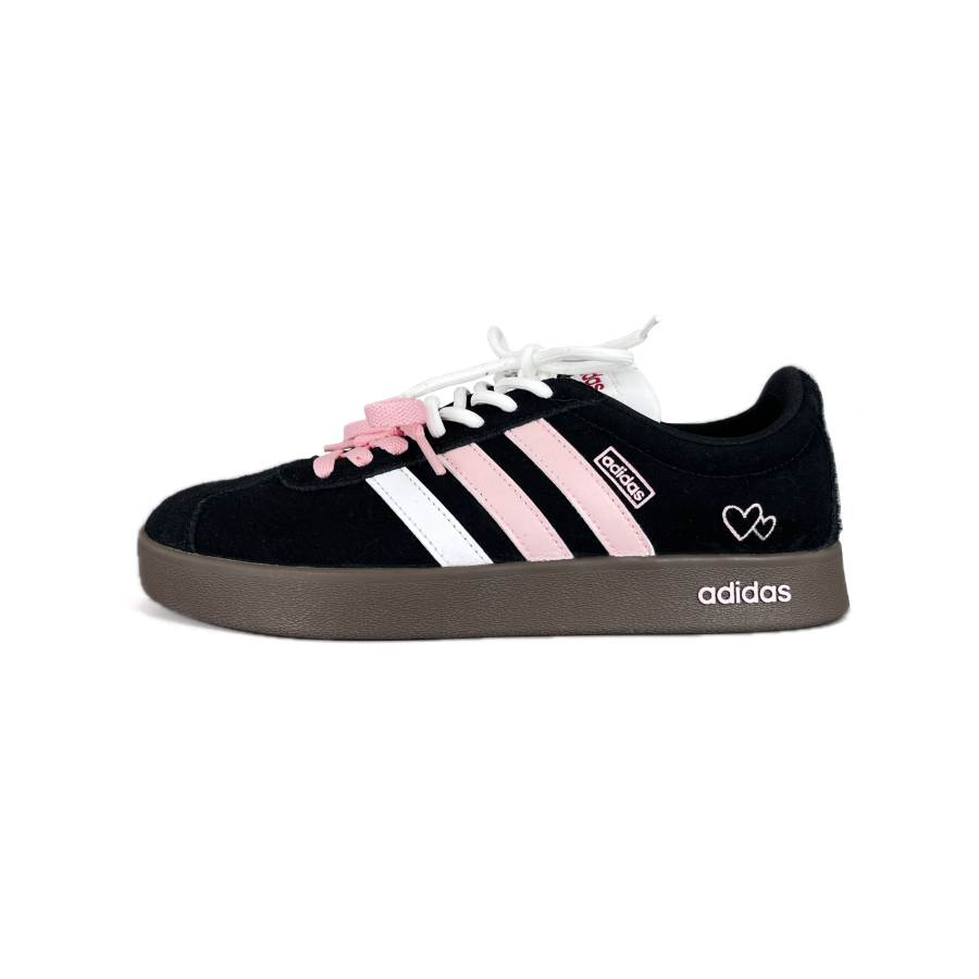 Adidas Neo VL Court 2.0 Slip Resistant Cushioning Low top Skateboard Shoes Unisex Black Pink White