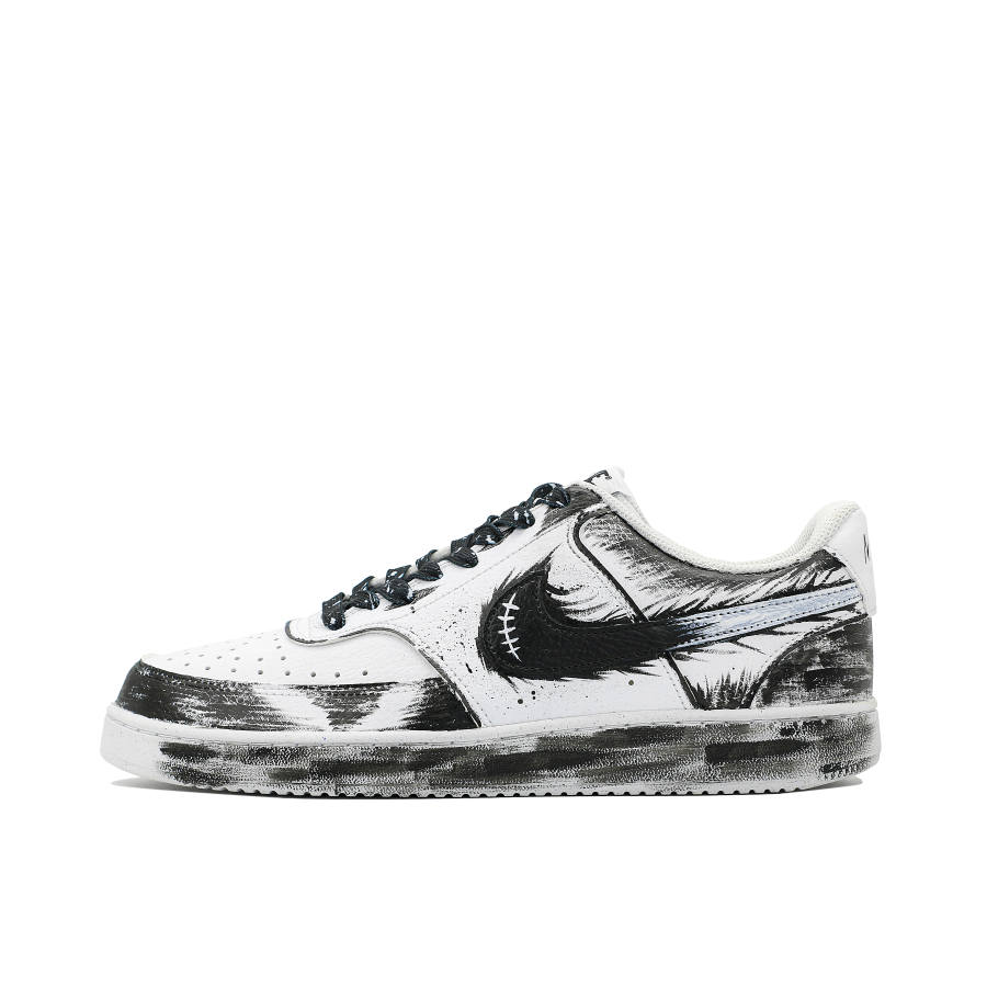 Nike Nike Court Vision 1 Slip Resistant Abrasion Resistant Low top Skateboard Shoes Men's Black White