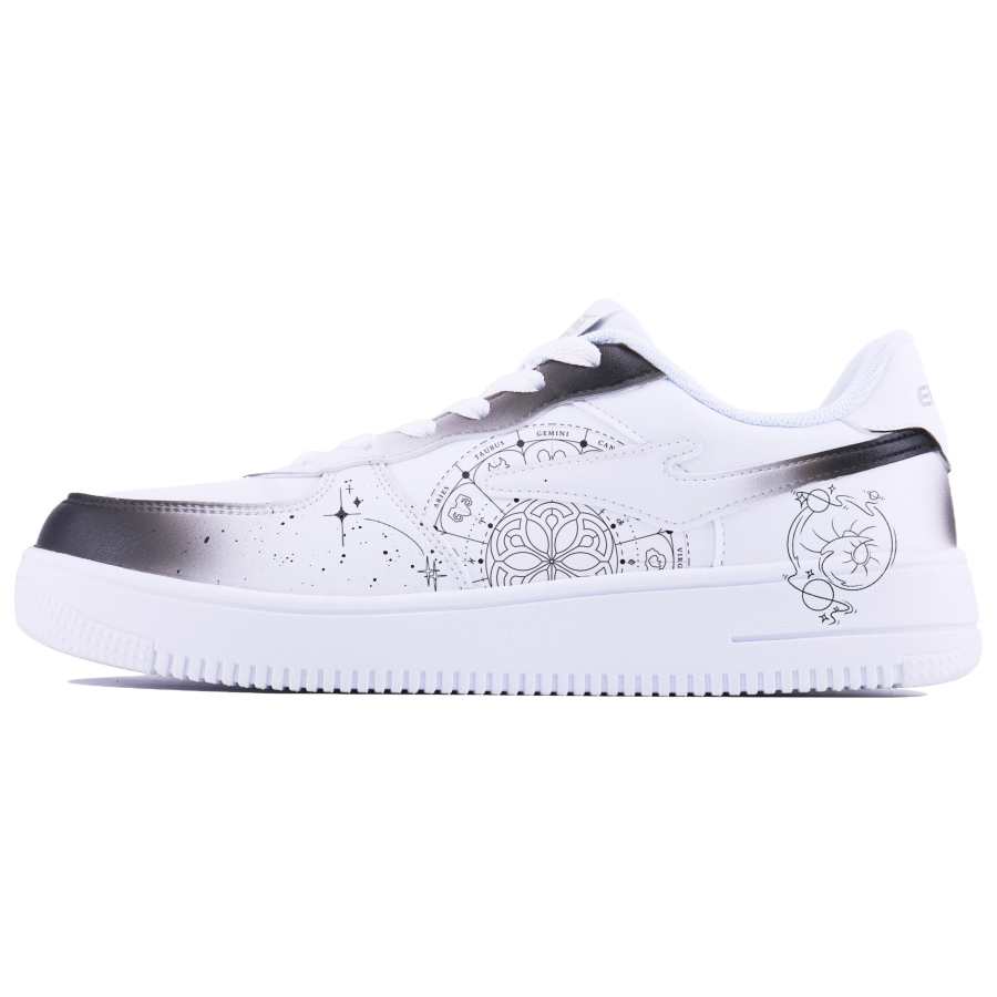 Erke Abrasion Resistant Breathable Low top Skateboard Shoes Unisex White Brown Black