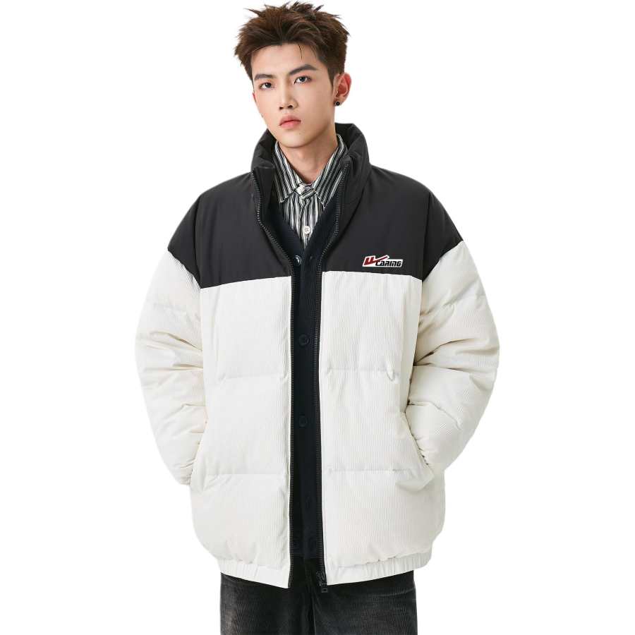 WARRIOR WARRIOR Down Jackets Unisex Stand Collar Fleece Lined Puffer Jacket