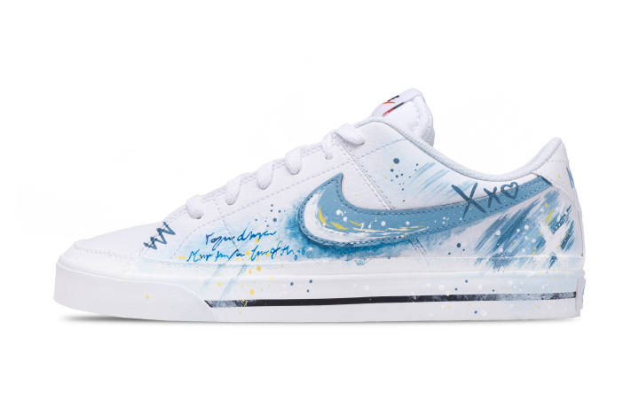Nike Nike Court Legacy Low top Skateboard Shoes Men's White Blue