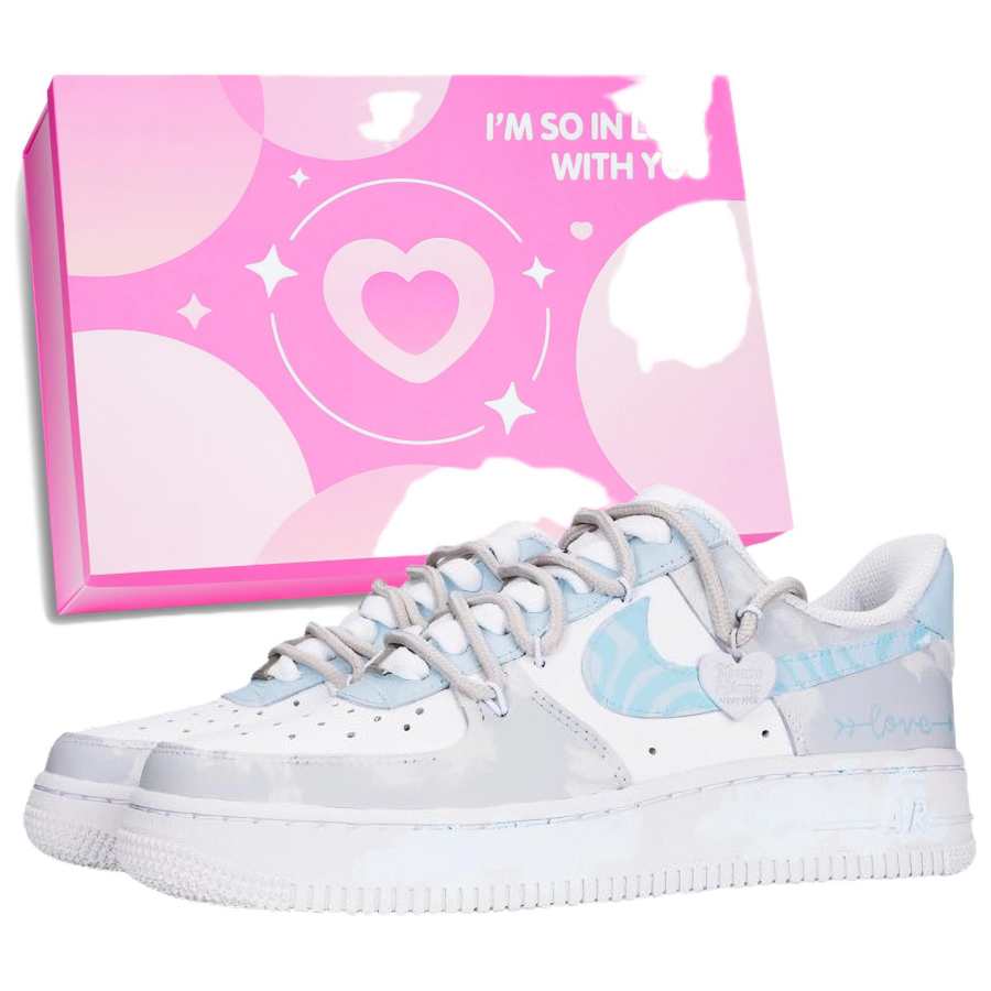Nike Nike Air Force 1 Love With One Stone Slip Resistant Abrasion Resistant Low top Skateboard Shoes Unisex Gray