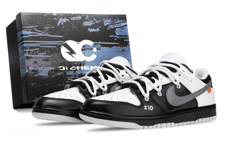 Nike Nike Dunk Cross Quiet, Box Synthetic Leather Cushioning Abrasion Resistant Low top Skateboard Shoes Unisex Black White