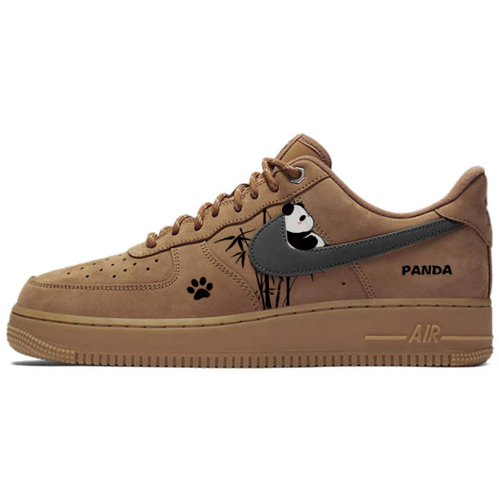 Nike Nike Air Force 1 Slip Resistant Abrasion Resistant Low top Skateboard Shoes Unisex Brown