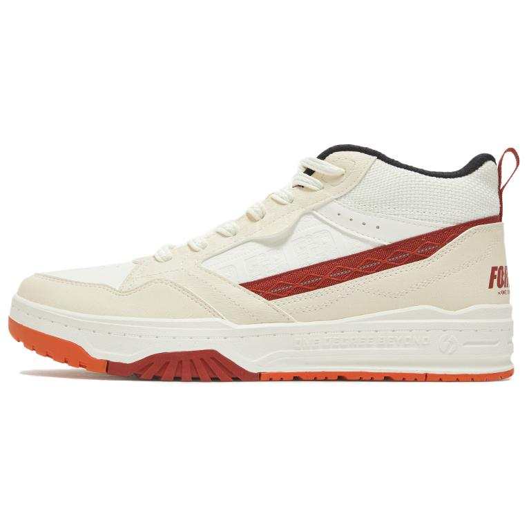 361° Slip Resistant Abrasion Resistant Mid top Skateboard Shoes Men's White Red Beige