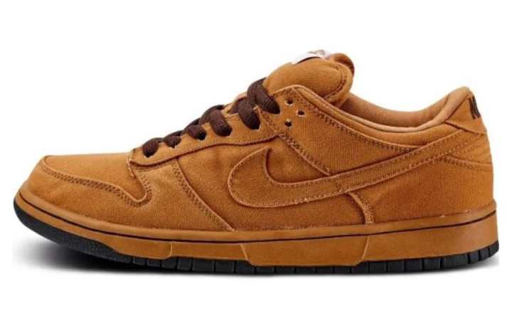 Nike Carhartt x Nike Dunk SB Abrasion Resistant Low top Skateboard Shoes Men's Brown
