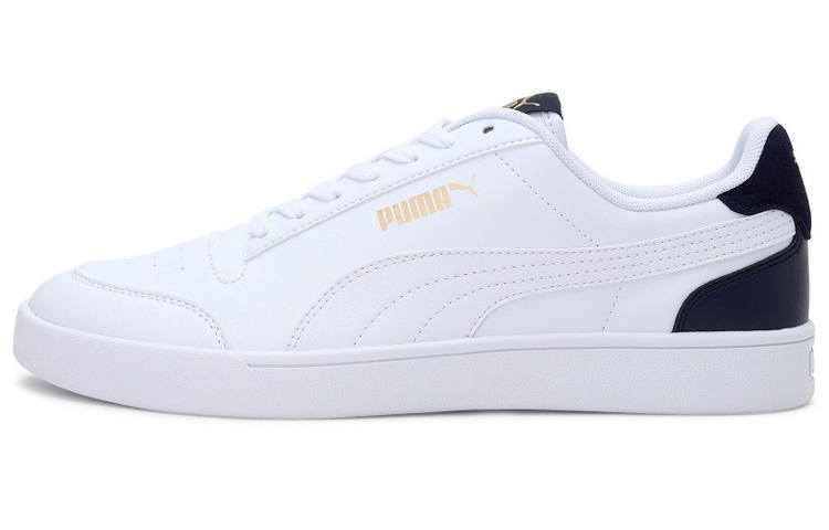 PUMA Shuffle Cow Split Leather Balance Lightweight Low top Skateboard Shoes Unisex White