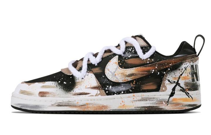 Nike Nike Court Borough Abrasion Resistant Low top Skateboard Shoes Men's Black Brown White
