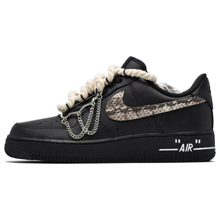 Nike Nike Air Force 1 West Coast Slip Resistant Abrasion Resistant Low top Skateboard Shoes Unisex Black