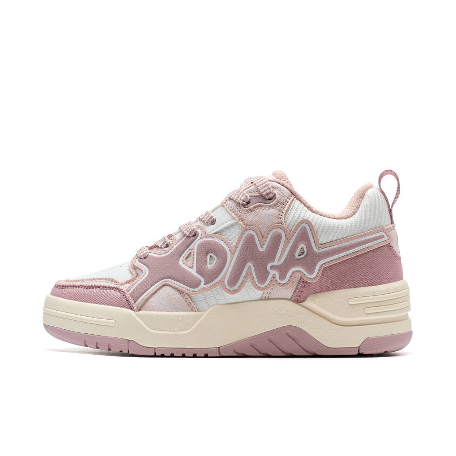 XTEP European Bag Slip Resistant Abrasion Resistant Low top Skateboard Shoes Women's White Pink