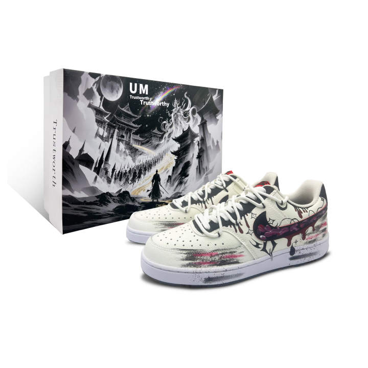 Nike Nike Court Vision 1 Ink Dyed Craze SBOX Coverage Abrasion Resistant Low top Skateboard Shoes Men's Black