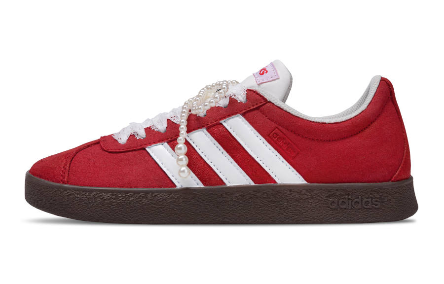 Adidas Adidas VL COURT 2.0 Dark Red Versatile Abrasion Resistant Low top Skateboard Shoes Unisex Red