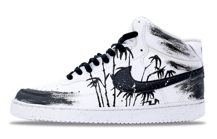 Nike Nike Court Vision Mid top Skateboard Shoes Unisex Black White
