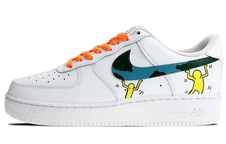 Nike Nike Air Force 1 Low top Skateboard Shoes Men's White Blue