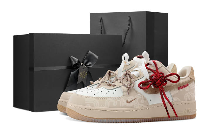 Nike Nike Air Force 1 Slip Resistant Abrasion Resistant Low top Skateboard Shoes Women's Light Brown