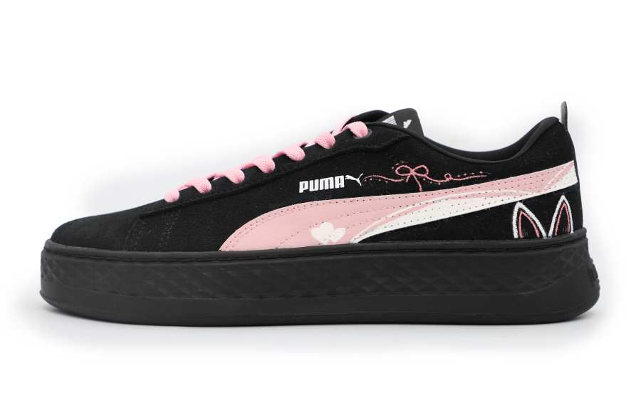 PUMA Smash Platform Blackberry Girlish Non slip Lightweight Low top Skateboard Shoes Women's