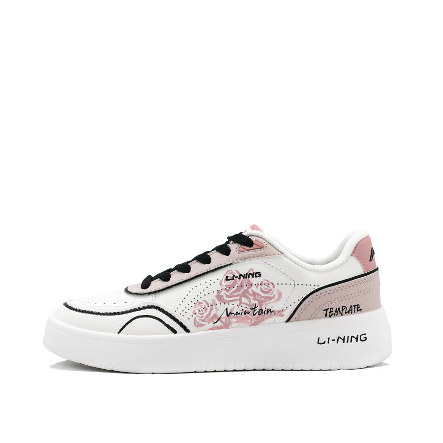 Li-Ning Li Ning Sourdough Slip Resistant, Abrasion Resistant, Breathable Low top Skateboard Shoes Women's Pink White