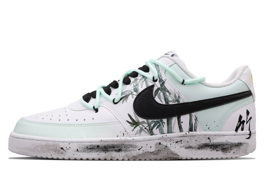 Nike Nike Court Vision 1 Emotion In The Year Of The Dragon, Rhythmic Bamboo Forest Low top Skateboard Shoes Men's Ink Cyan