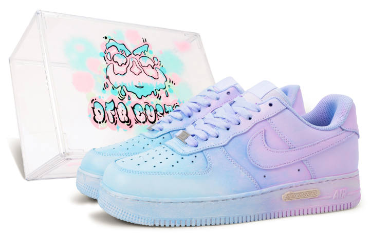 Nike Nike Air Force 1 Low top Skateboard Shoes Men's Blue Purple