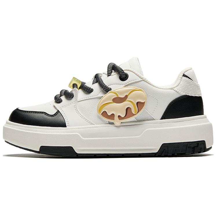Anta Slip Resistant And Abrasion Resistant Coverage Low top Skateboard Shoes Women's White Black