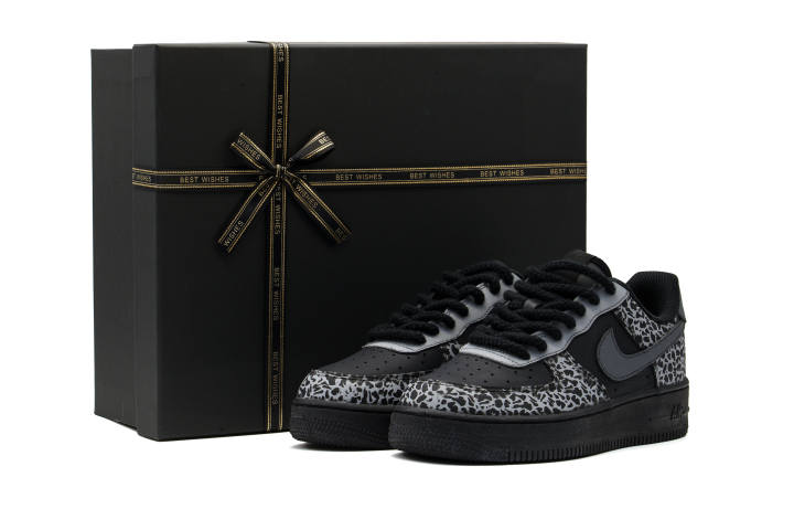 Nike Nike Air Force 1 Abrasion Resistant Low top Skateboard Shoes Unisex Black Gray