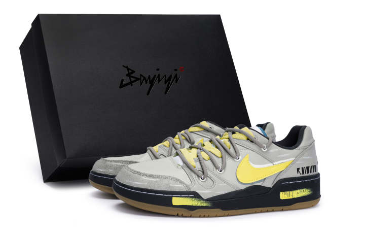 Nike Nike Full Force 811 Manufacturing Slip Resistant Abrasion Resistant Low top Skateboard Shoes Men's Black Yellow