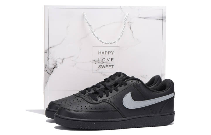 Nike Nike Air Force 1 Coverage Slip Resistant Low top Skateboard Shoes Unisex Black Gray