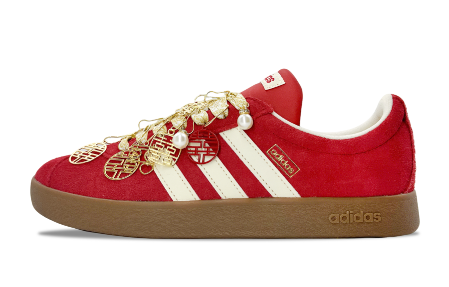 Adidas Adidas Vl Court Classic Abrasion Resistant Low top Skateboard Shoes Unisex Red