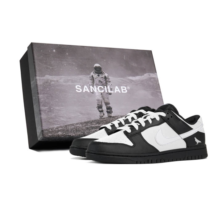 Nike Nike Dunk Low Three Times Laboratory, Box, Black White Dove, Campus Style Abrasion Resistant Abrasion Resistant Low top