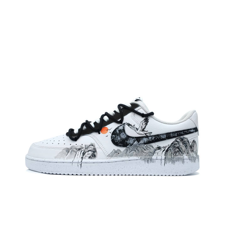 Nike Nike Court Vision 1 Low top Skateboard Shoes Men's Black White