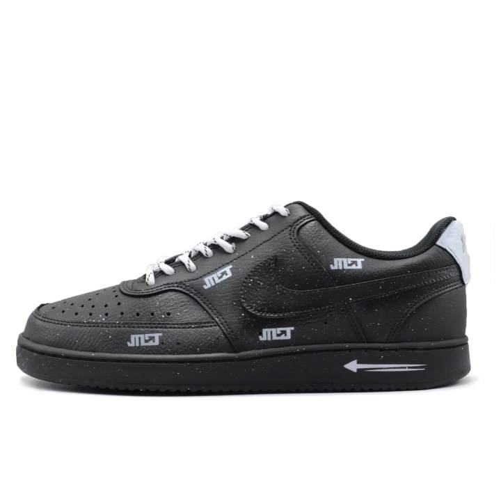 Nike Nike Court Vision 1 Black Tide Seal Abrasion Resistant Abrasion Resistant Low top Skateboard Shoes Men's Black White