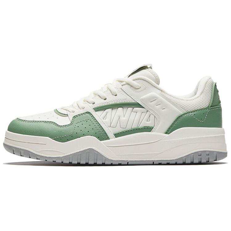 Anta Grand Slam Synthetic Leather Slip Resistant Abrasion Resistant Low top Skateboard Shoes Women's White Green
