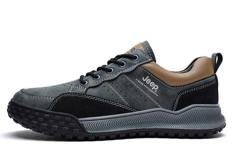 Jeep Skateboard Shoes Men's Low Top Gray