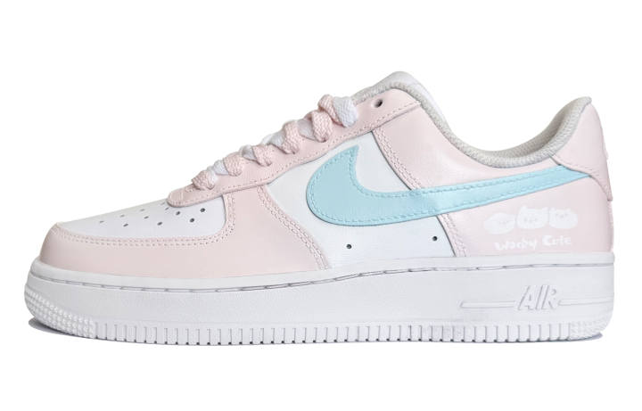 Nike Nike Air Force 1 Moon Mail, Plush Poppo Cushioning Low top Skateboard Shoes Women's Pink Blue White