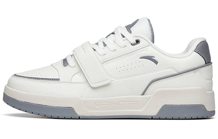 Anta Life Collection Slip Resistant Abrasion Resistant Breathable Low top Skateboard Shoes Men's White Gray