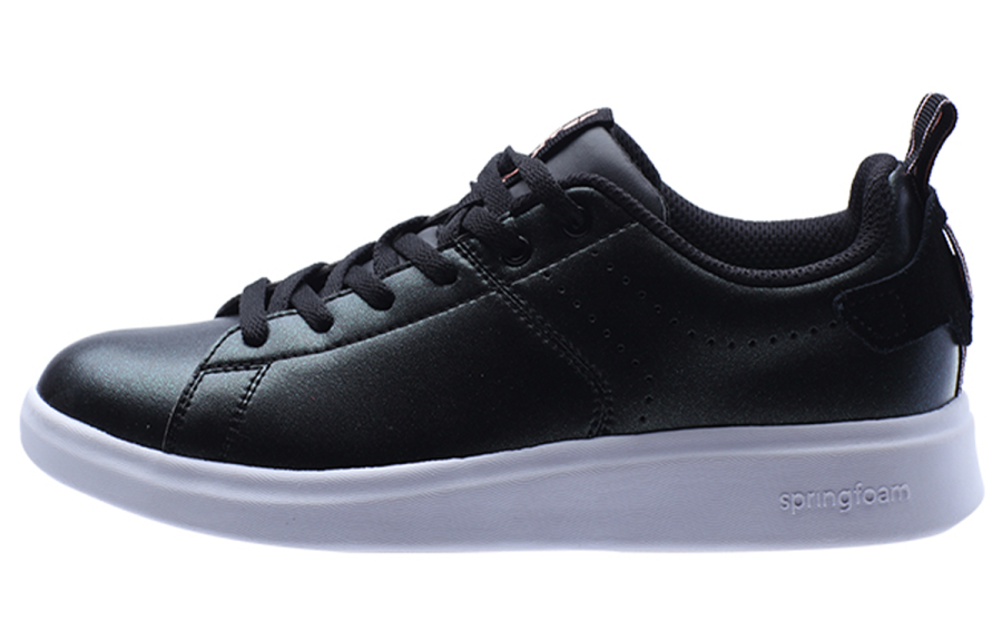 XTEP Textile, Synthetic Leather Versatile Wear resistant And Lightweight Low top Skateboard Shoes Women's Black