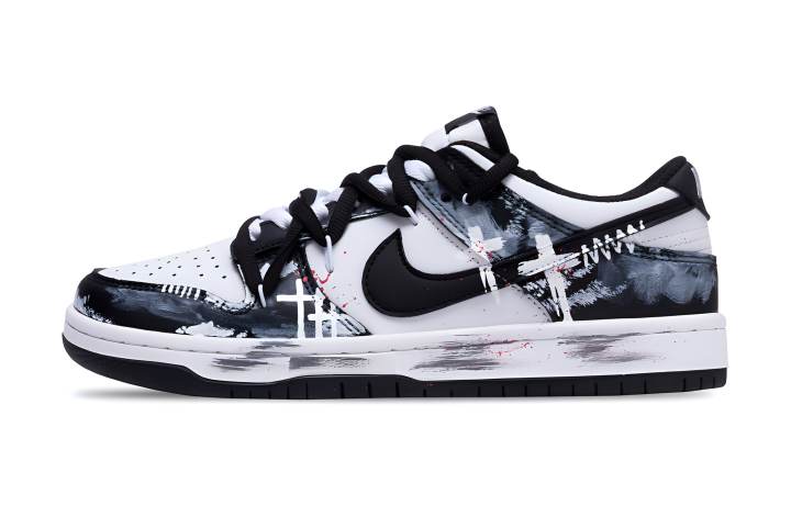 Nike Nike Dunk Low top Skateboard Shoes Unisex Black White Gray