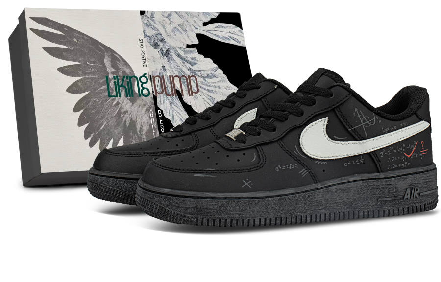 Nike Nike Air Force 1 Synthetic Leather Quick Dry Quick Dry Low top Skateboard Shoes Unisex Black