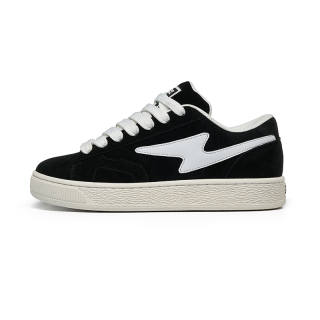 GZOZ Abrasion Resistant, Lightweight, And Breathable Low top Skateboard Shoes Unisex Black White