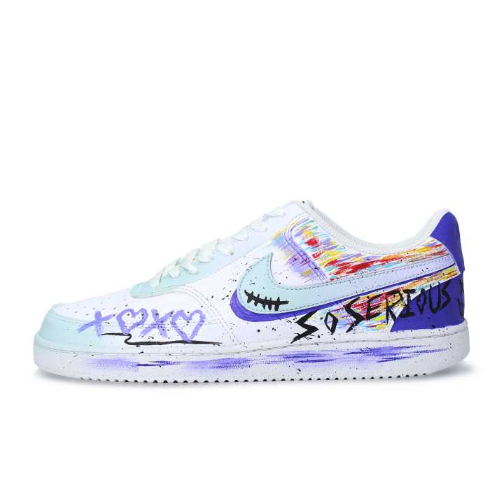 Nike Nike Court Vision So Serious, Hand Drawn, Graffiti Abrasion Resistant Slip Resistant Low top Skateboard Shoes Men's