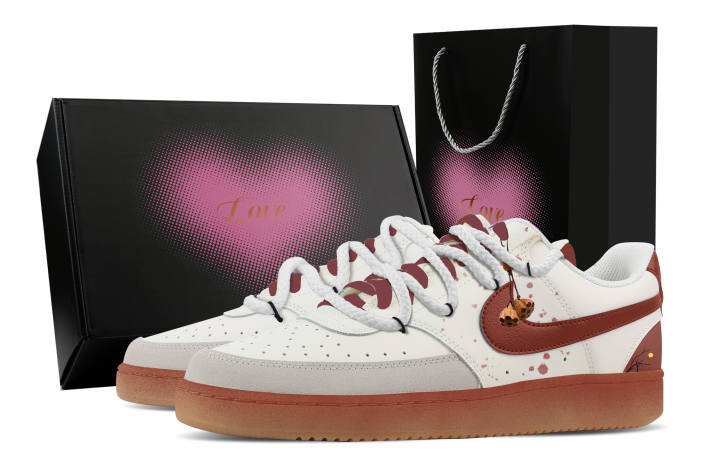 Nike Nike Court Vision Stunning Heart Box Abrasion Resistant Low top Skateboard Shoes Men's